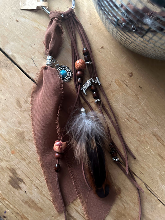 BC0023 Chiffon and feathers boho cowgirl loop tassel