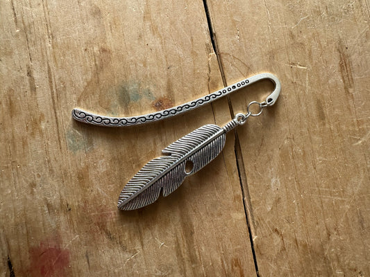 Silver spine hugger charm bookmark
