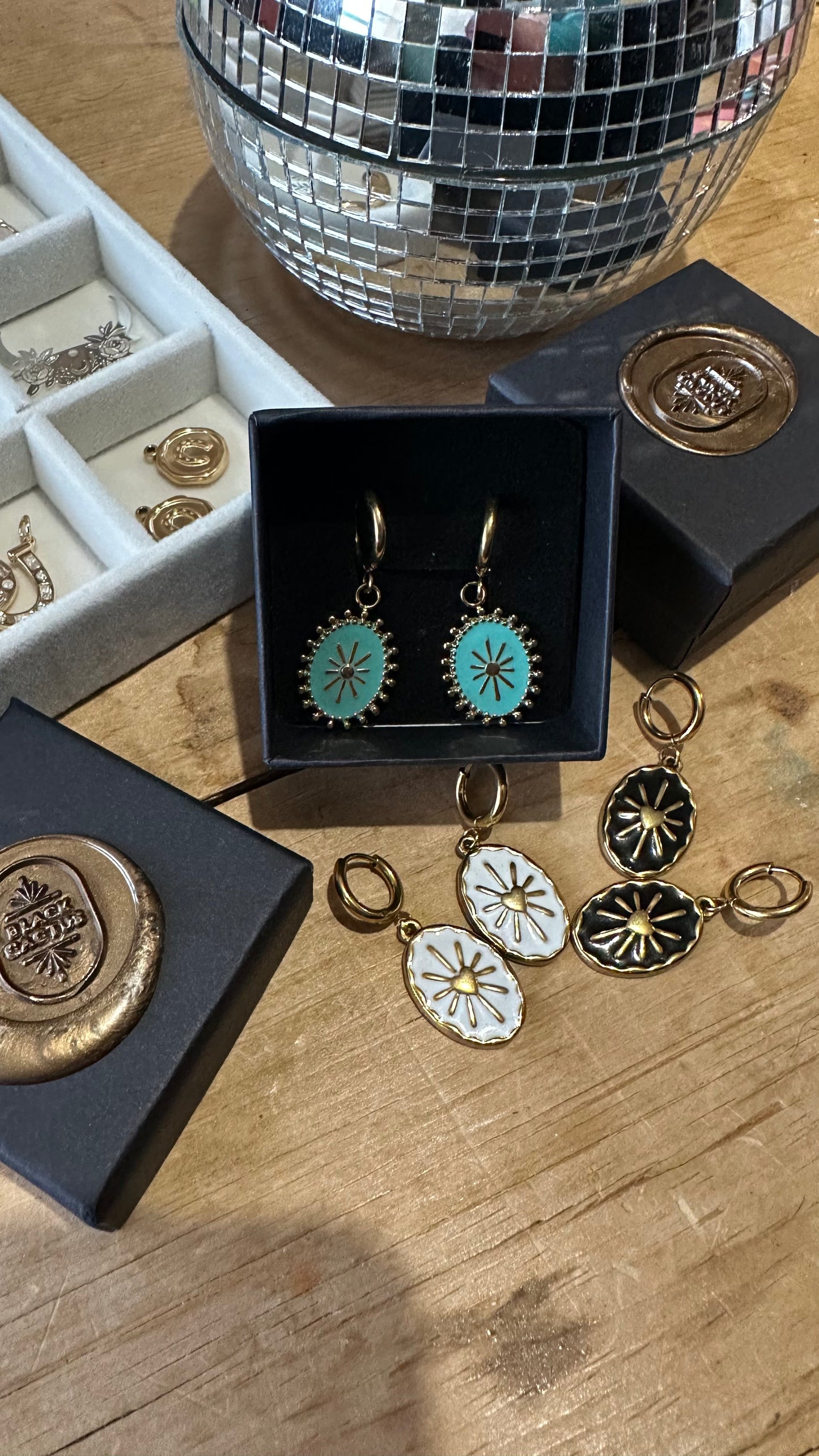 Wildhearts turquoise charm earrings