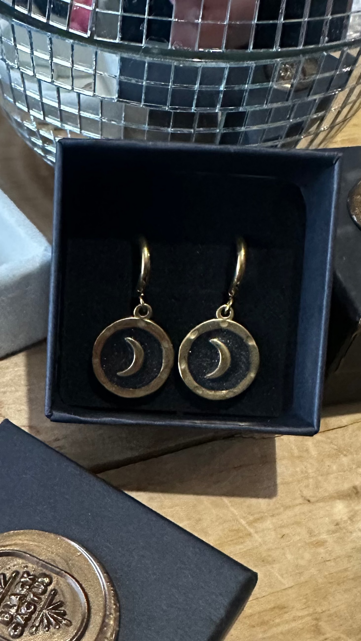 Wildhearts Nyx moon enamel earrings