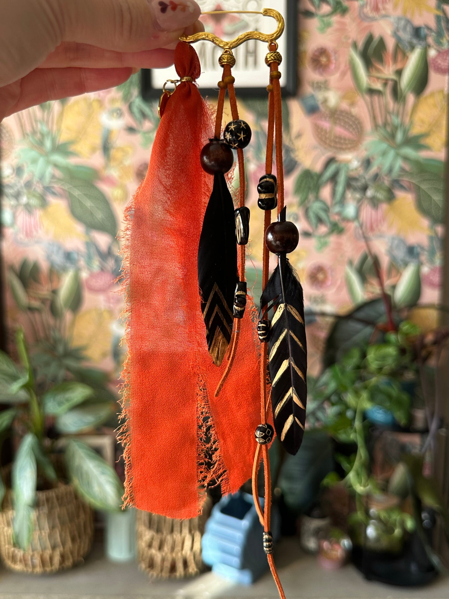 BC0009 Something in the orange pin boot tassel