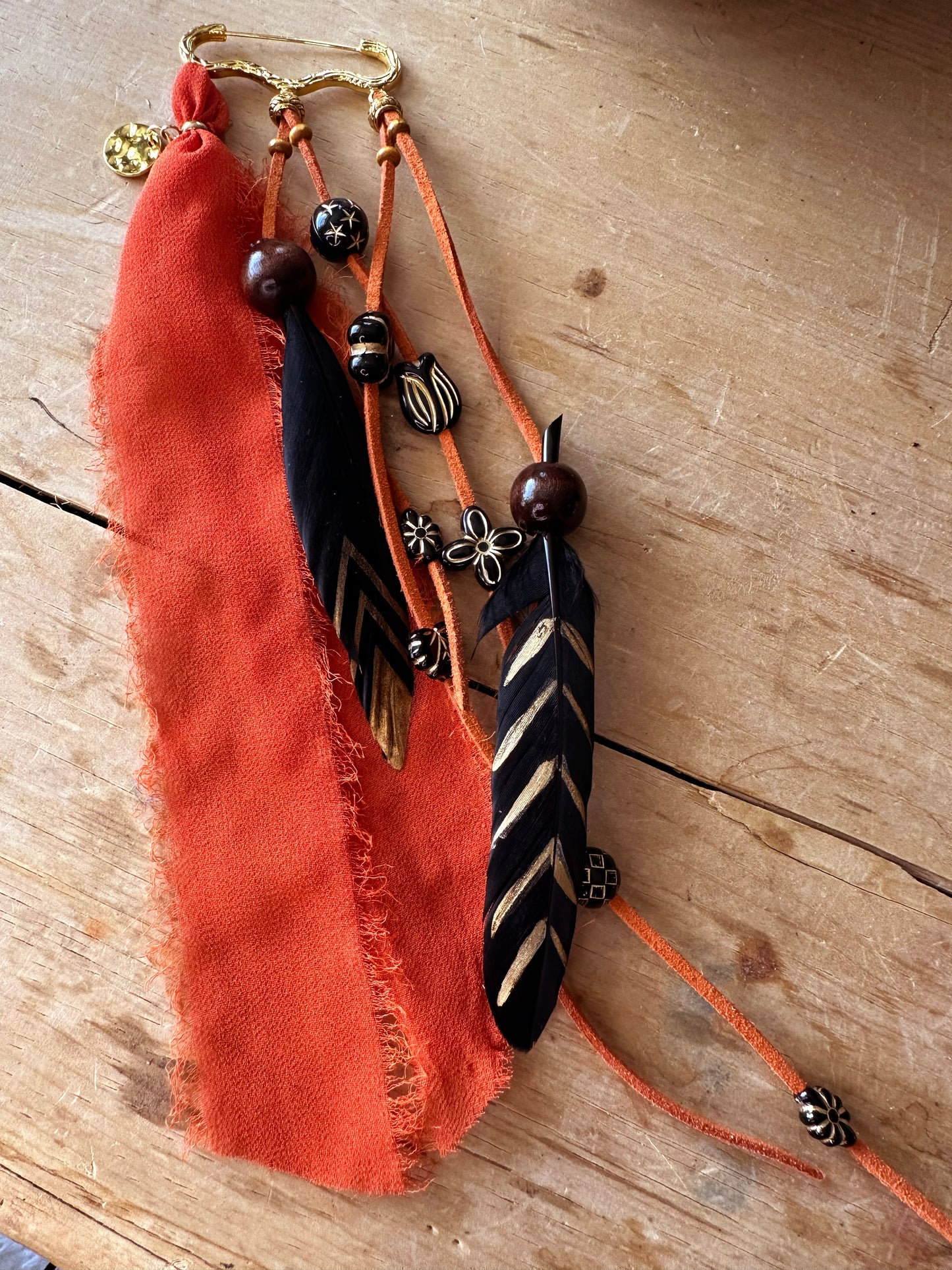 BC0009 Something in the orange pin boot tassel