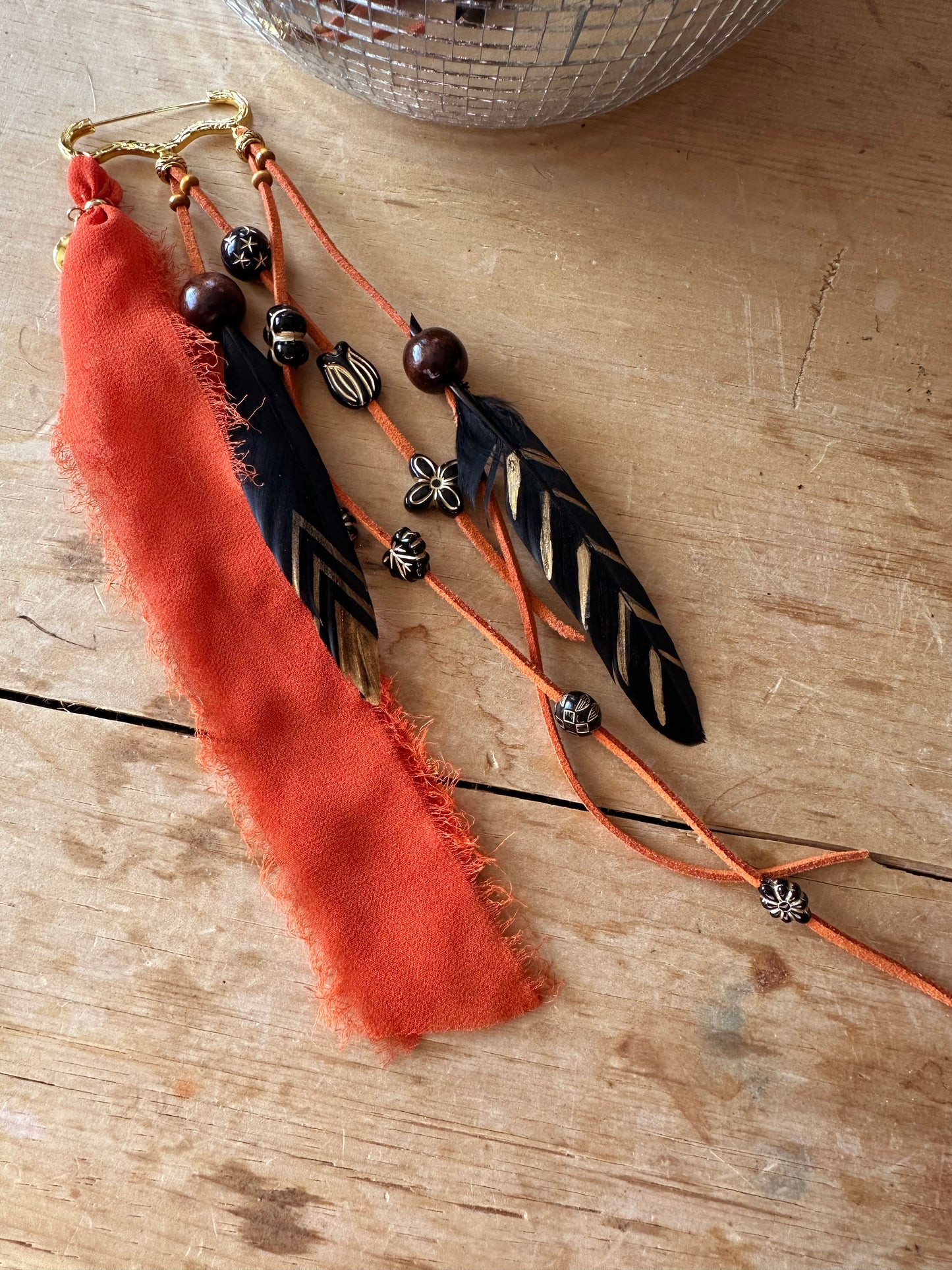 BC0009 Something in the orange pin boot tassel