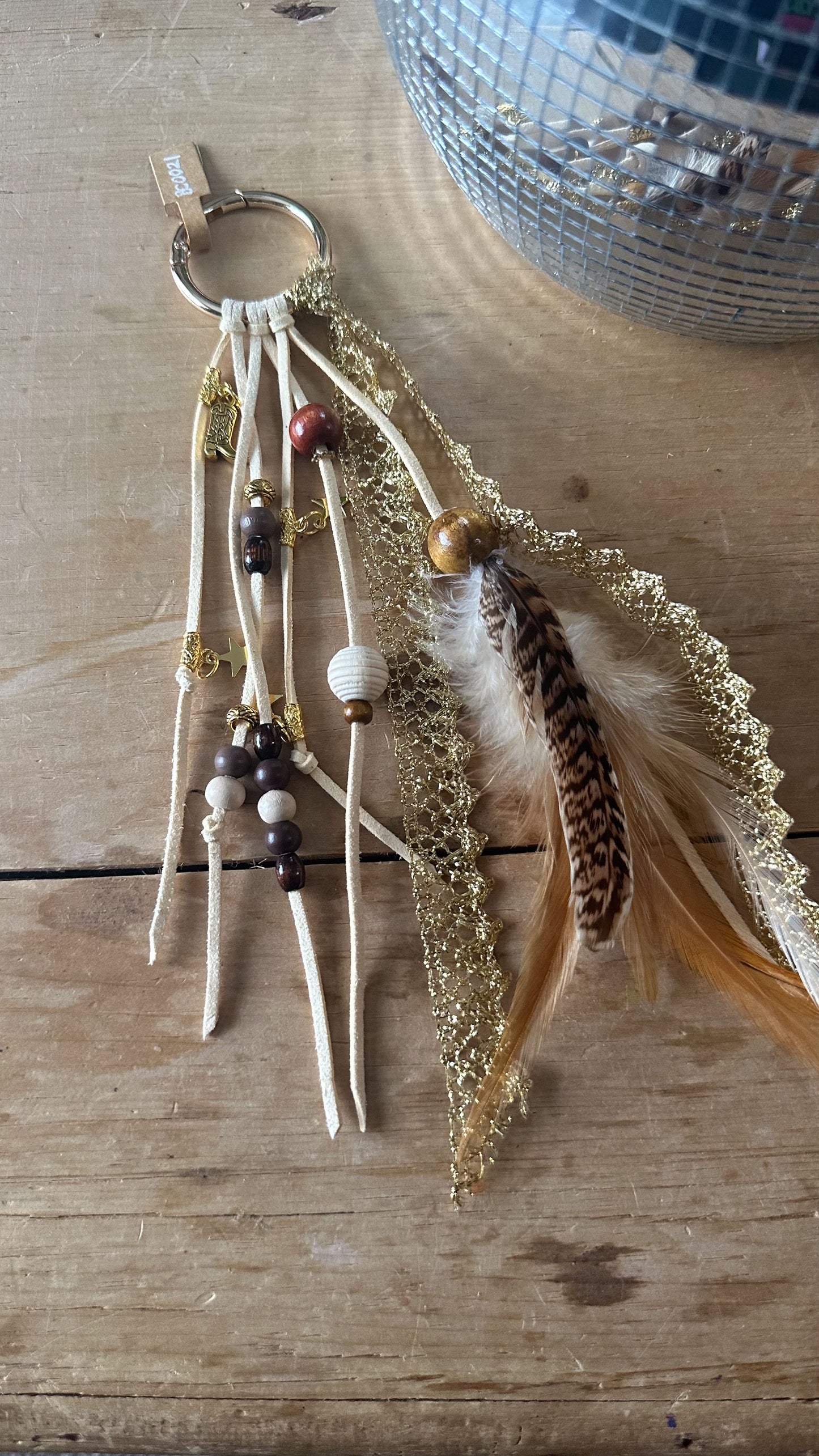 BC0021 Gold lace boho cowgirl loop tassel