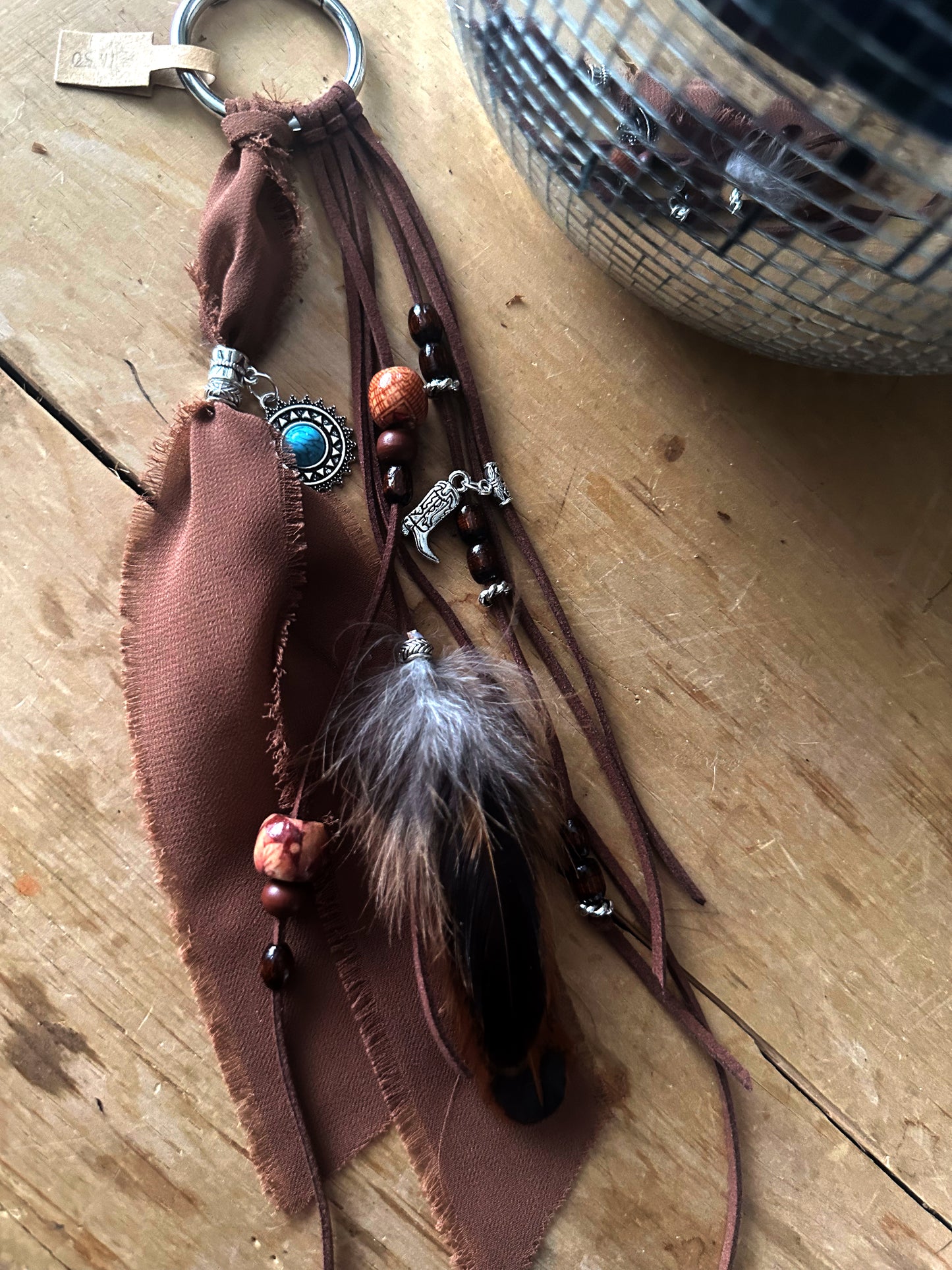 BC0023 Chiffon and feathers boho cowgirl loop tassel