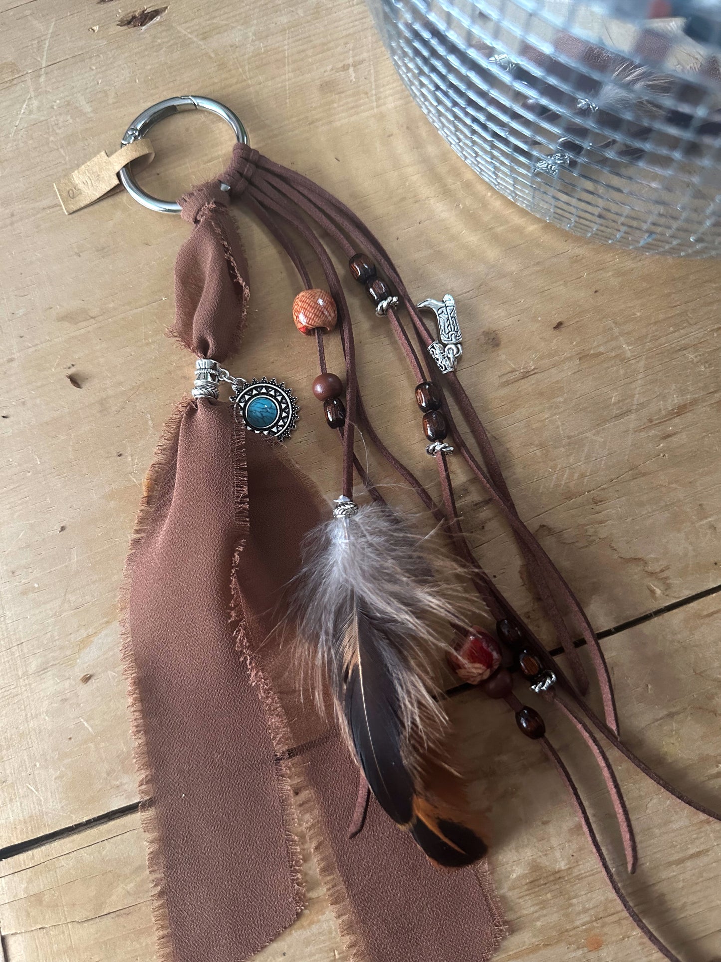 BC0023 Chiffon and feathers boho cowgirl loop tassel