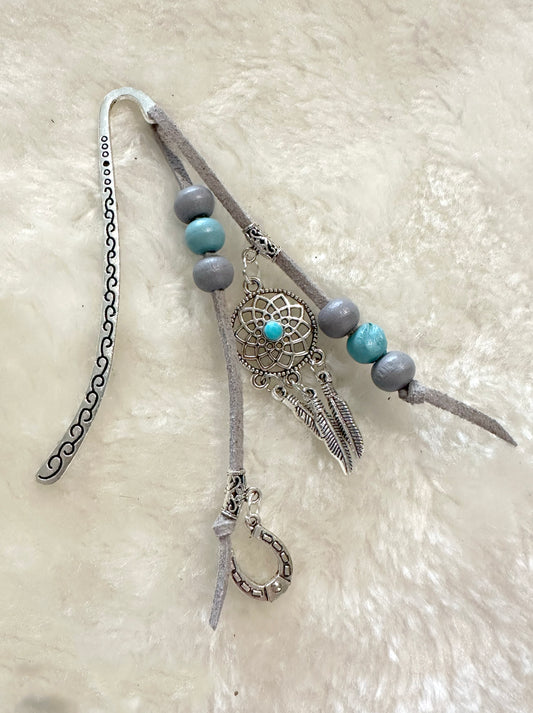 Silver dreamcatcher charm boho cowgirl bookmark