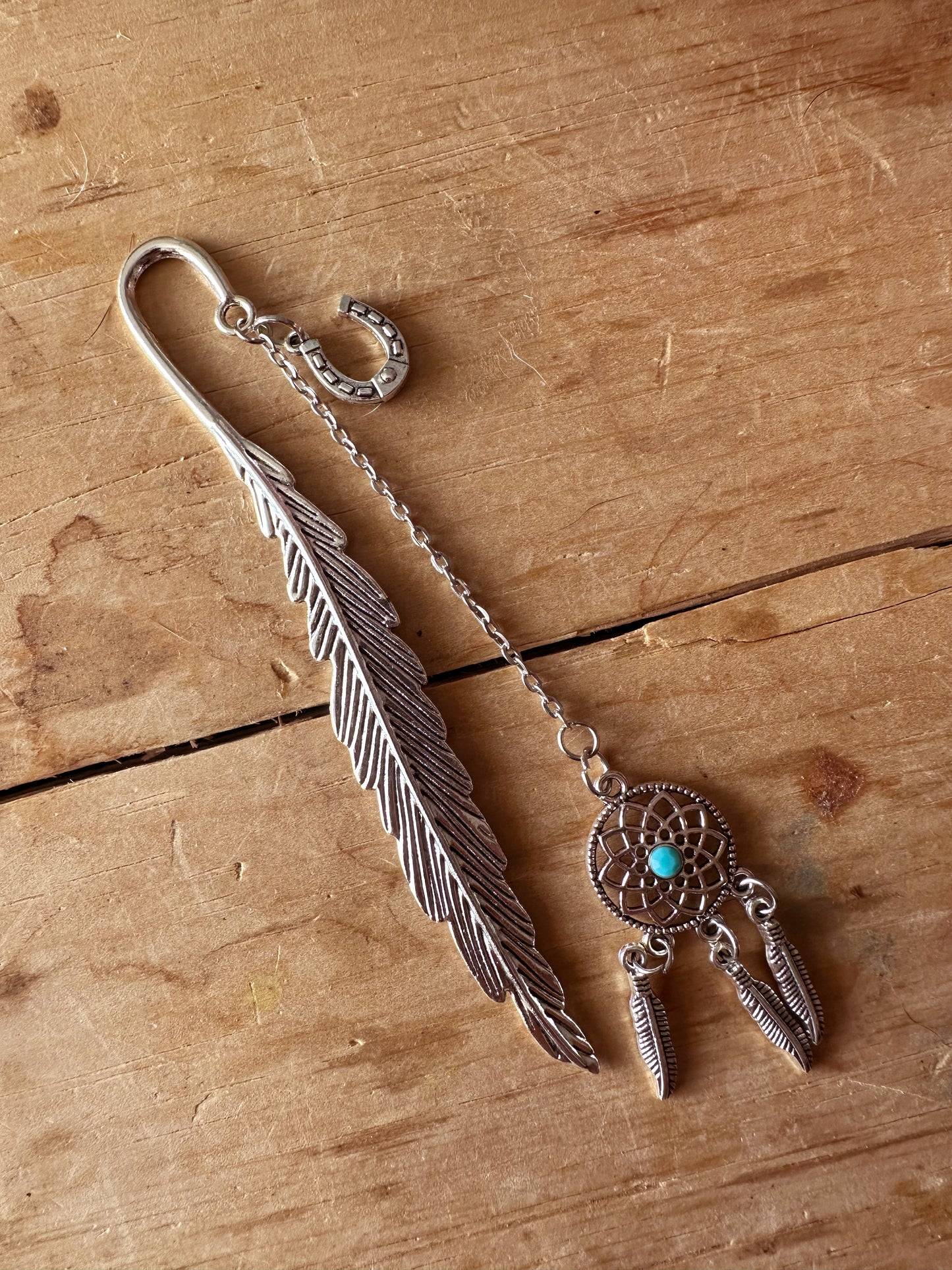 Silver dream catcher chain cowgirl bookmark