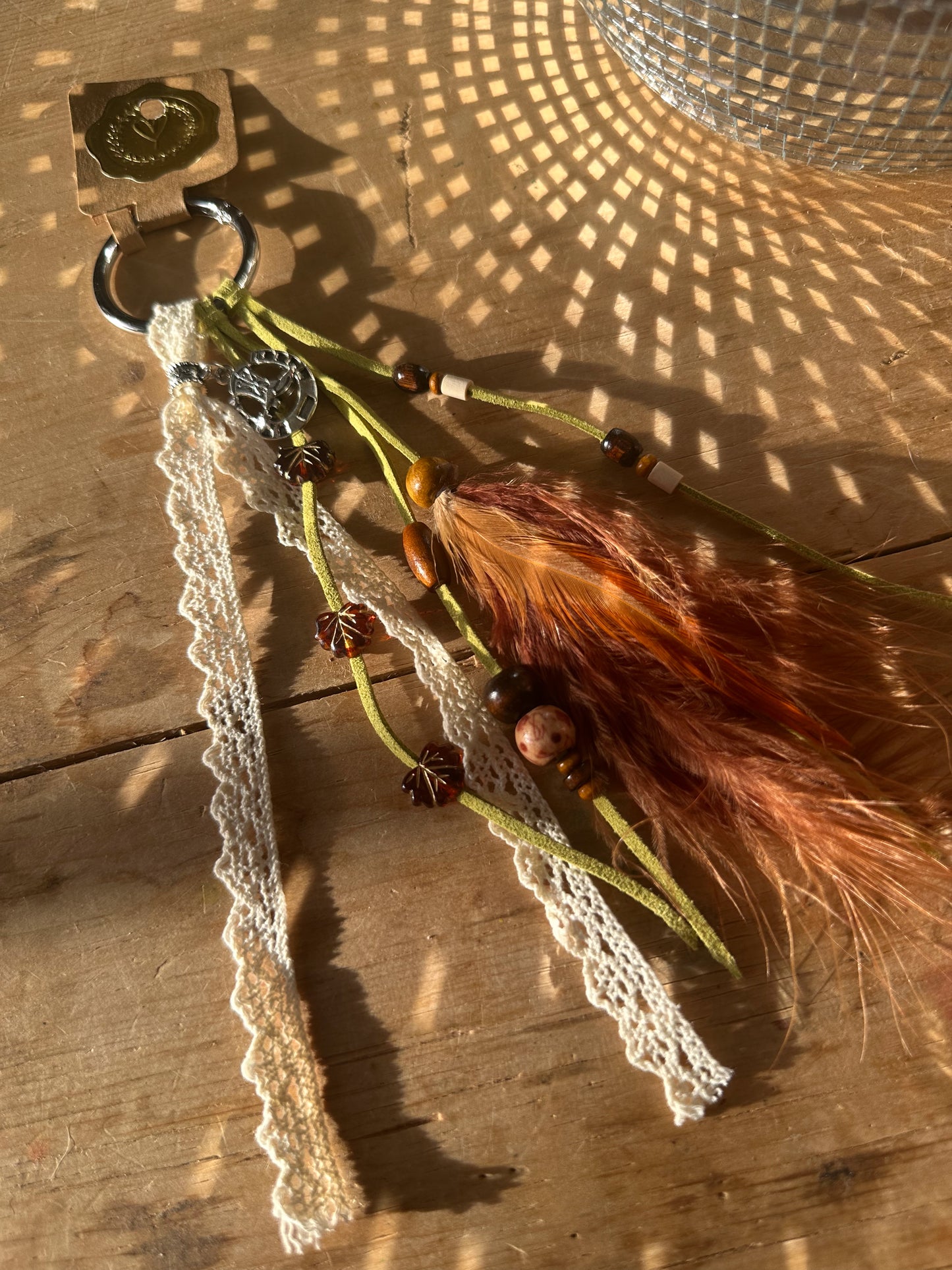 BC0065 Lime boot tassel with lace