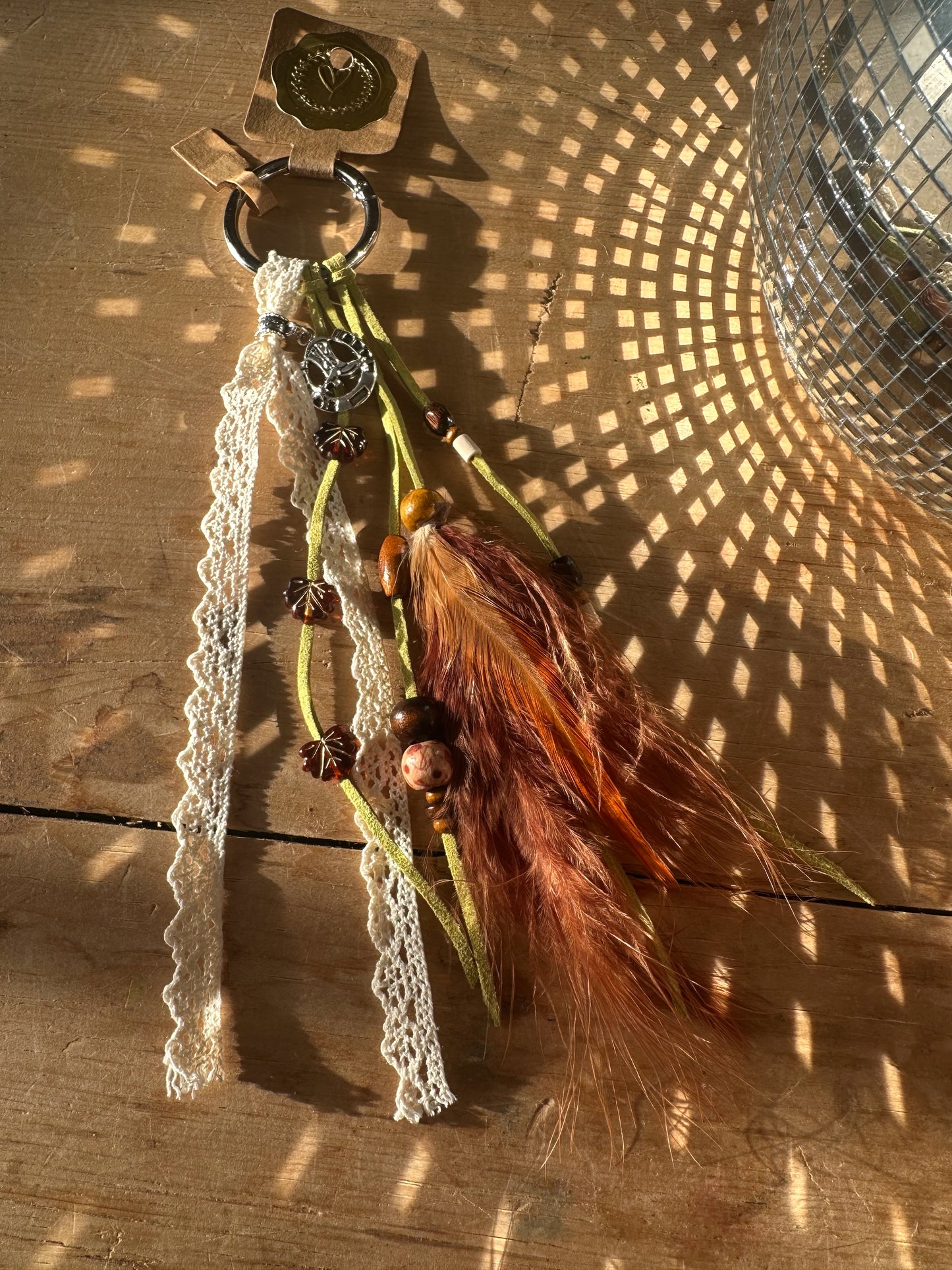 BC0065 Lime boot tassel with lace