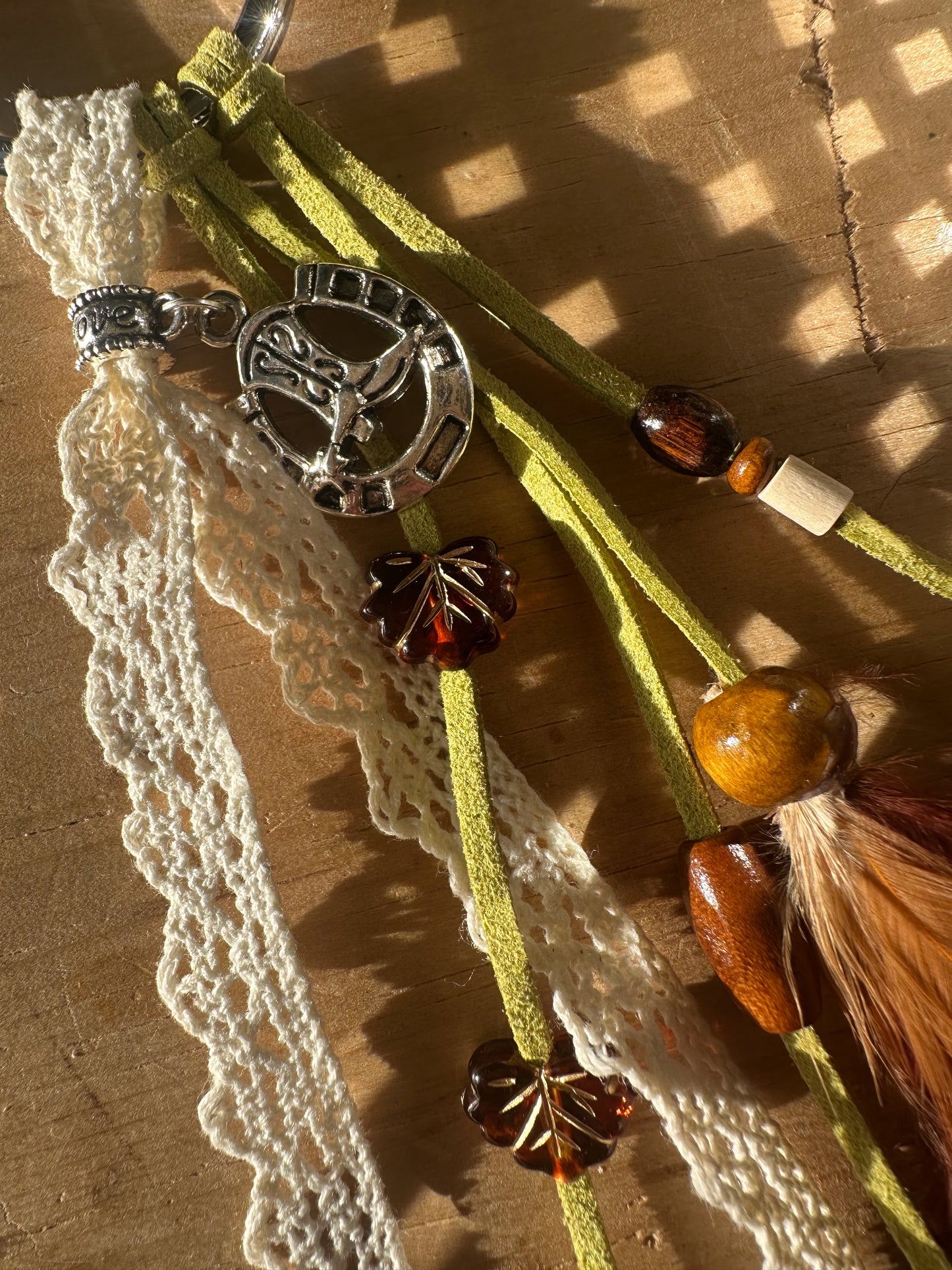 BC0065 Lime boot tassel with lace