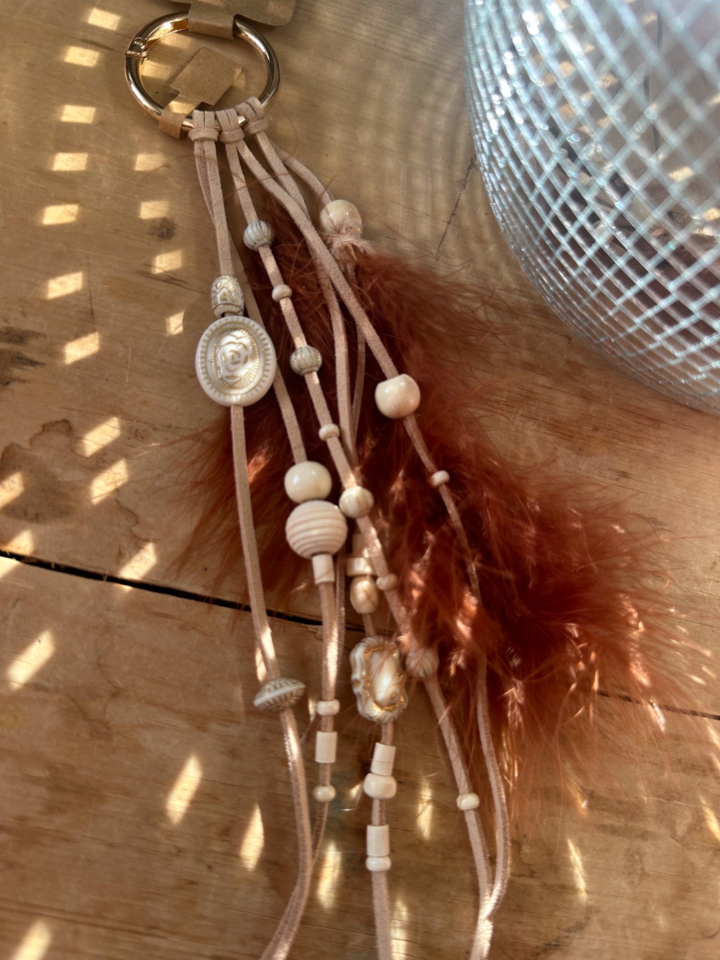 BC0050 cashmere and gold boot tassel