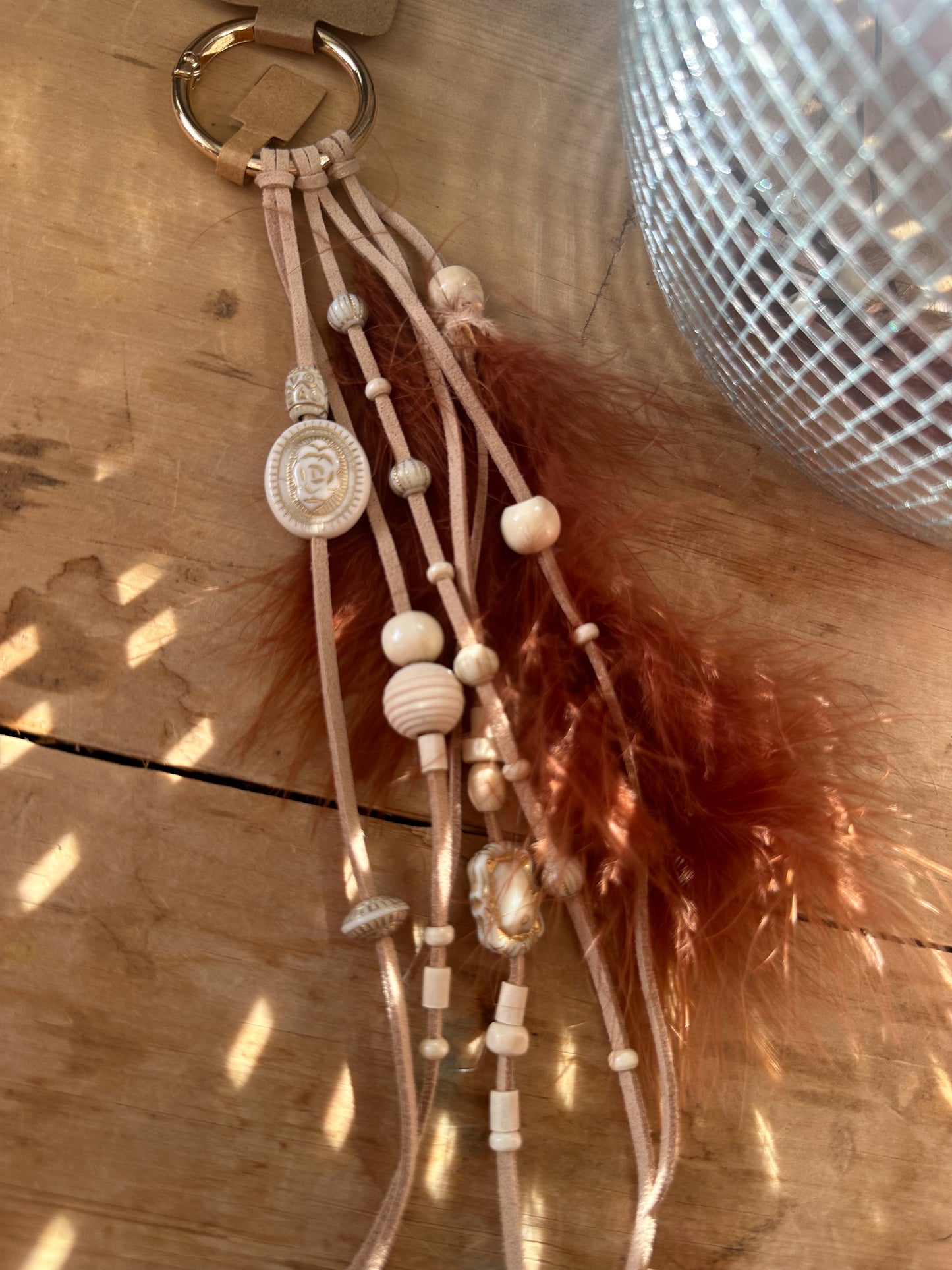 BC0050 cashmere and gold boot tassel