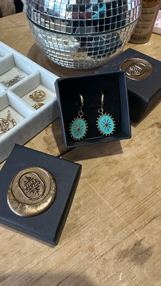 Wildhearts turquoise charm earrings