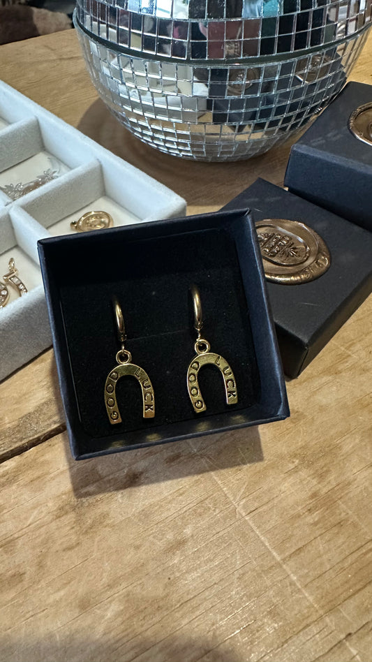 Boho soul good luck horse shoe earrings