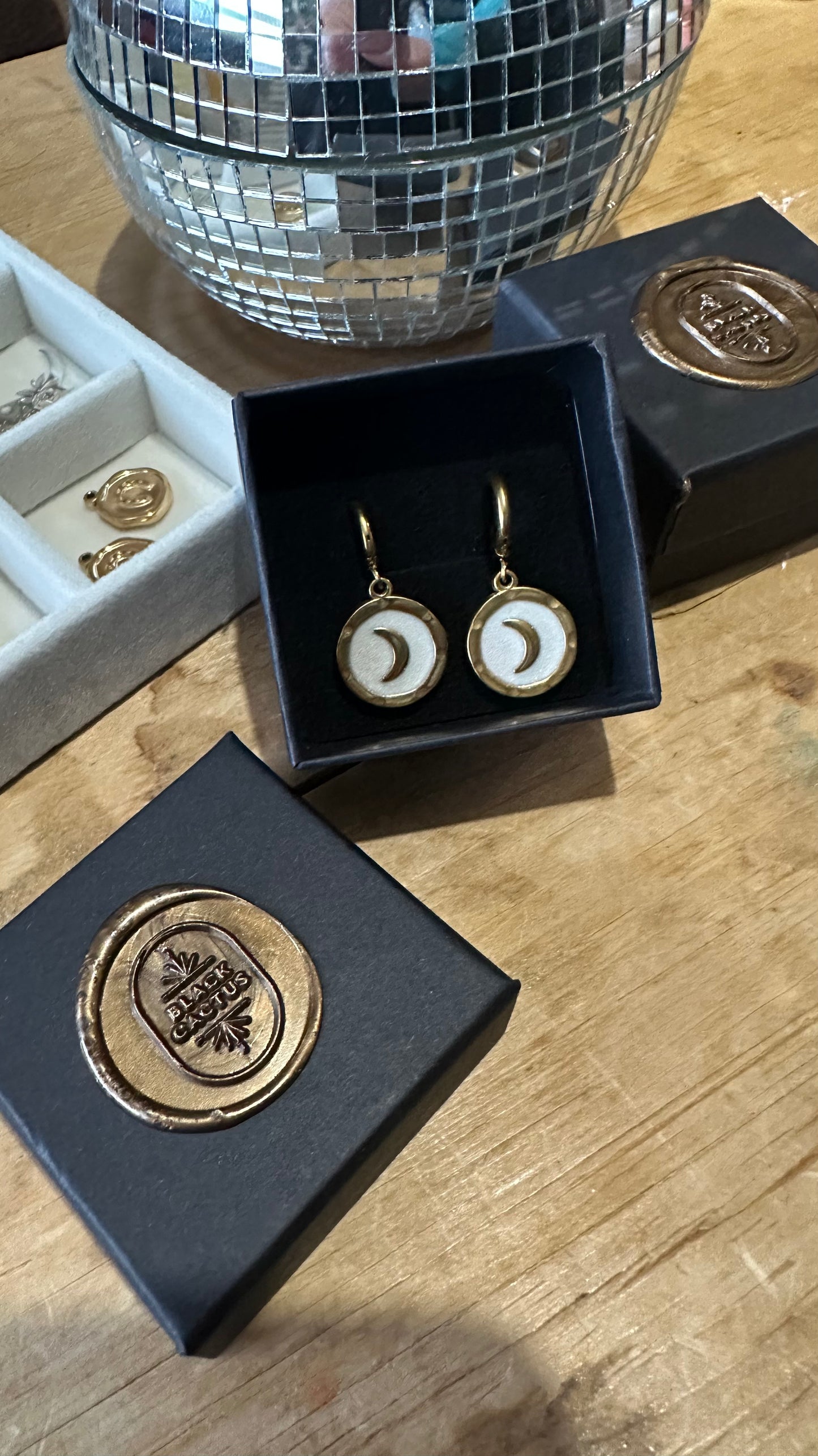 Wildhearts moonlight enamel earrings